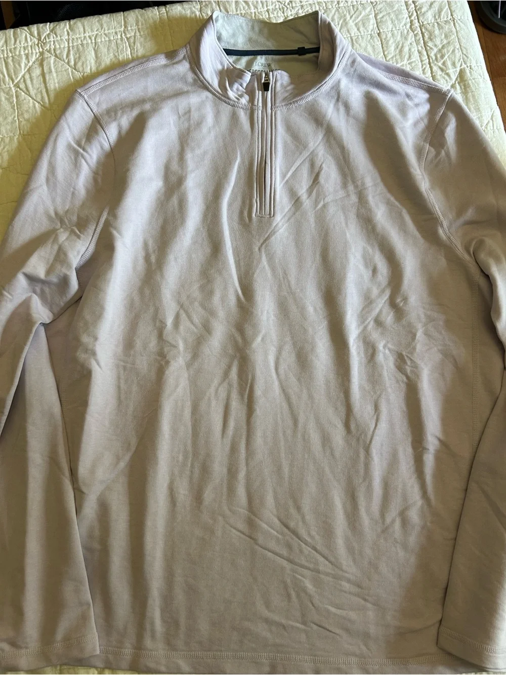 J. Crew Light Lavender Performance Quarter-Zip
